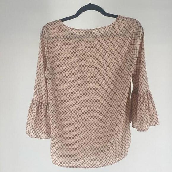Chic Bell Sleeve Blouse - Feminine Overlay Top - Picture 2 of 2
